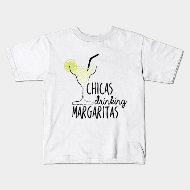 Chicas Drinking Margaritas Kids T-Shirt by RobinBobbinStore